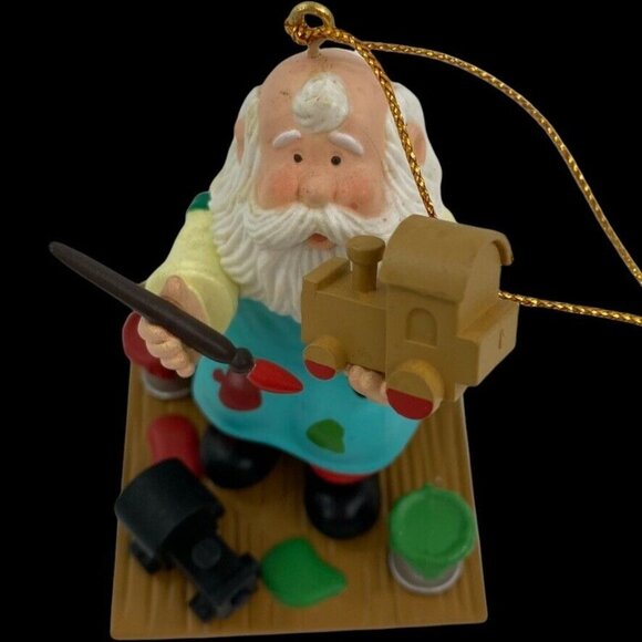 Vintage Westmar Ind Inc 1996 Christmas Ornament  Santa Painting Toys 2.5" - Picture 5 of 7